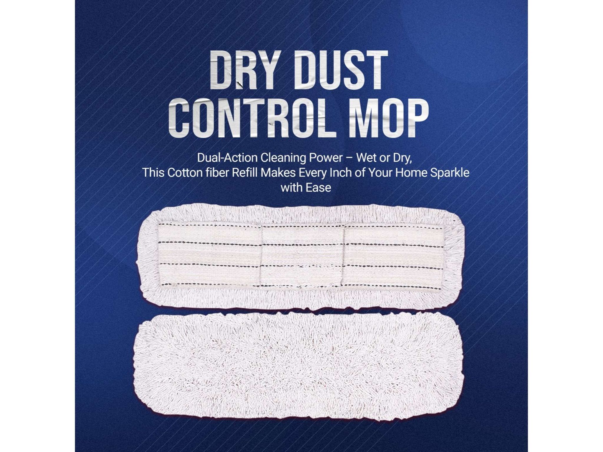 24-Inch Dust Control Flat Dry Mop Refill (Cotton) - Perfect for Easy Dusting & Floor Maintenance