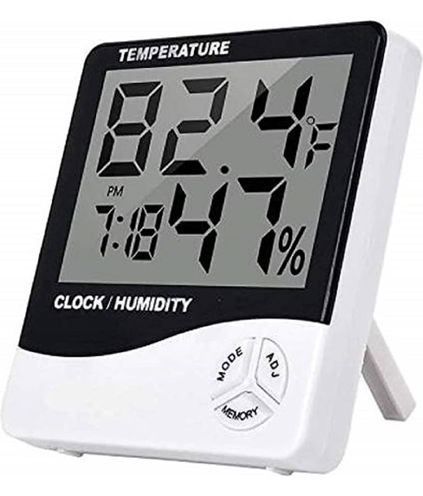 inshop Temperature, Humidity, Time Display Meter with Alarm Clock, Wall Mount or Table Top