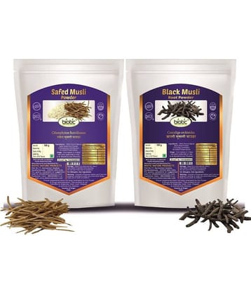 Biotic Safed Musli Powder and Black Musli Powder (Kali Musli Powder) 200 gm