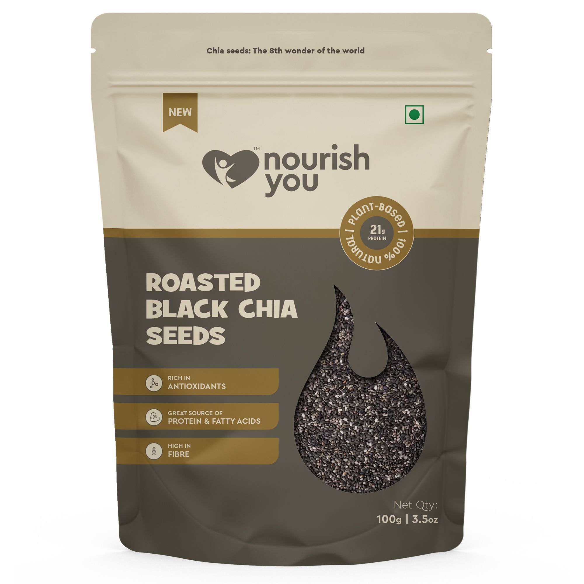 nourish you Roasted Black Chia Seeds