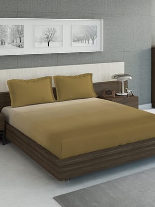 DDECOR - Esteem Ombre Collection 100% Cotton Abstract Pattern 210TC Super King |274 CM X 274 CM| with 2 Pillow Covers - Beige