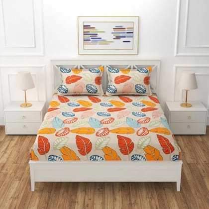 Cotton Blend Elastic Fitted King Bedsheet with 2 Pillow Covers (BUY1 GET1 FREE)
