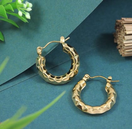 Stainless Steel Anti Tarnish Gold Plated Hoops Earring