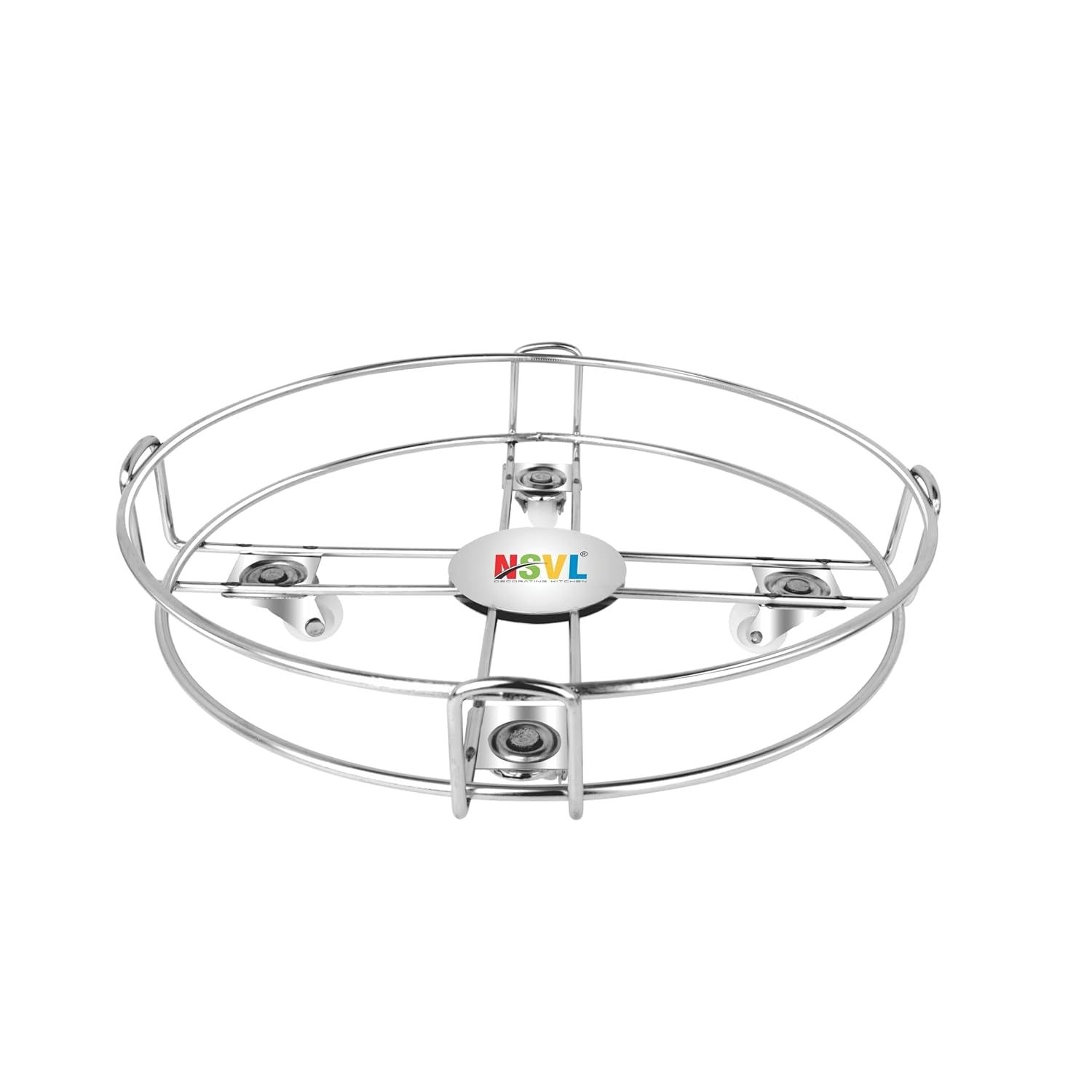 Nsvl Heavy & Strong Stainless Steel Cylinder Trolley with Wheels Gas Trolly/LPG Cylinder Stand Gas Cylinder Trolley