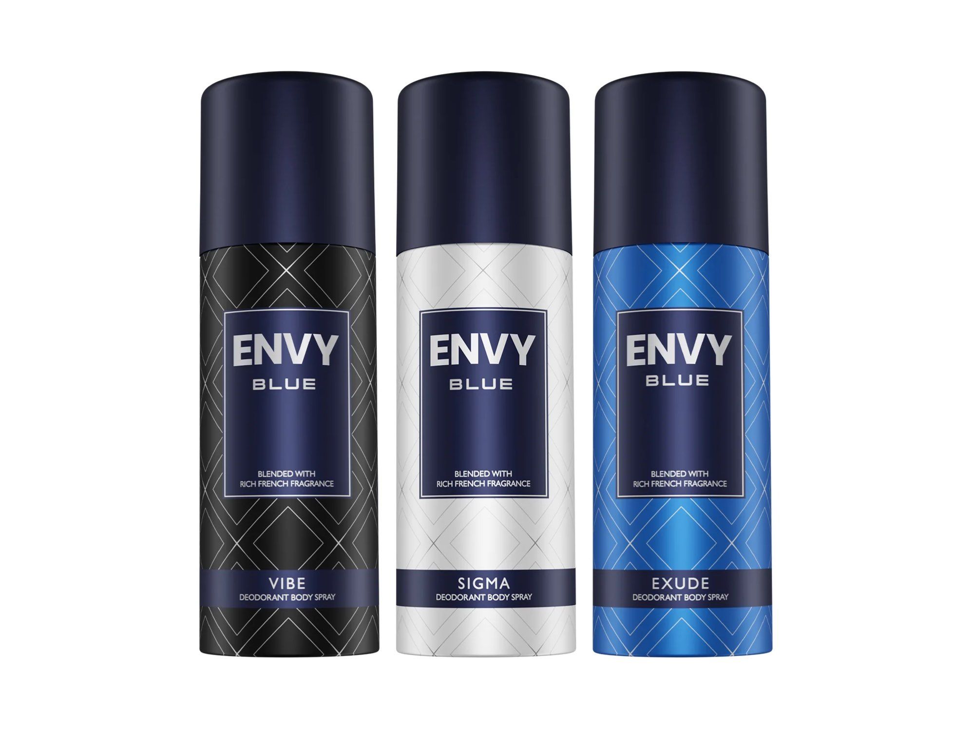 ENVY Pack of 3 Deos for men Deodorant Spray For Men (Vibe + Sigma + EXUDE) - 165ml Each