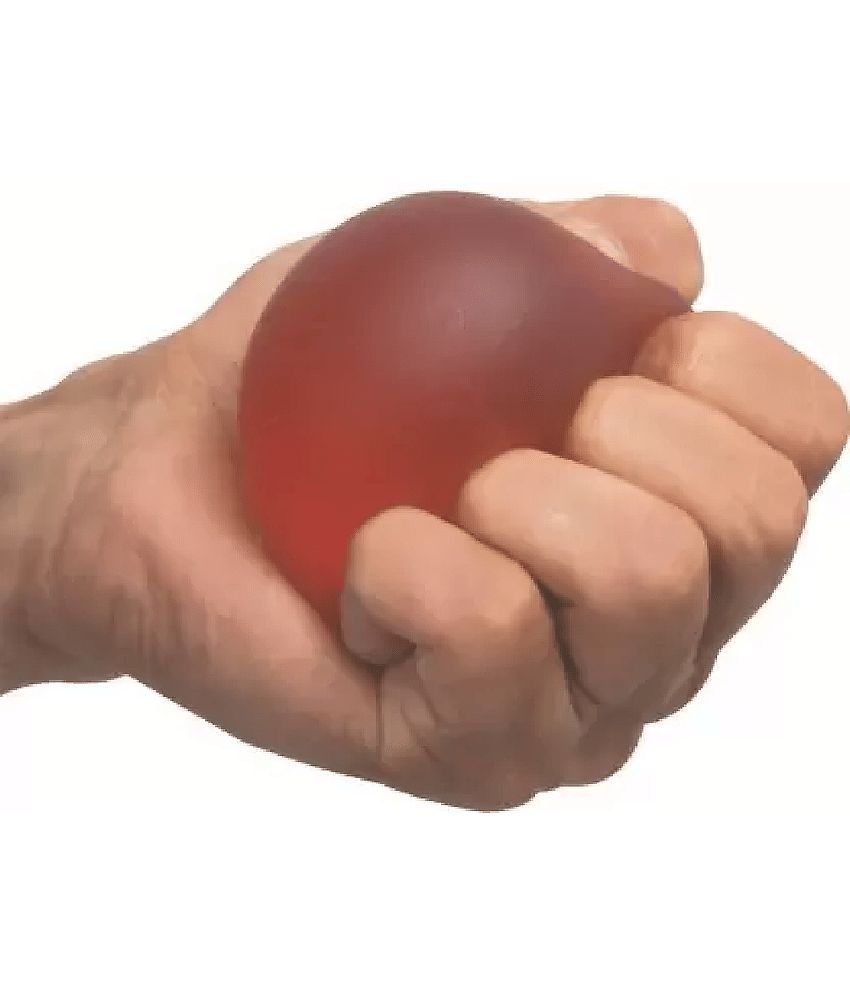 Gel Ball Soft Stress Relief Ball Finger Exerciser - Universal Finger Support (RED)