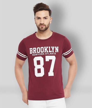 The Million Club Pack of 1 Cotton Blend Regular Fit Men's T-Shirt ( Maroon )
