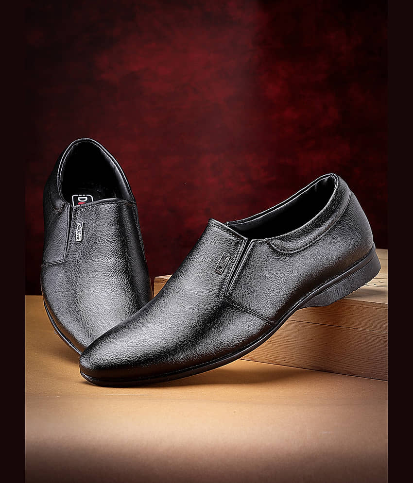 Action Black Men's Slip On Formal Shoes