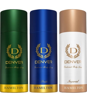 Denver Hamilton, Pride & Imperial 150ml Each Deodorant Spray for Men 450 ml ( Pack of 3 )