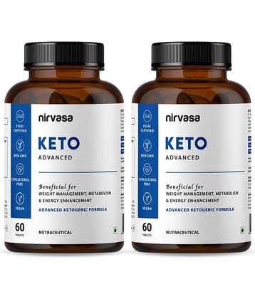 Nirvasa Keto Advance Tablets for Men & Women, for weight management, enriched with Garcinia Cambogia 60%, Green Coffee 40%, (2 X 120 Tablets)