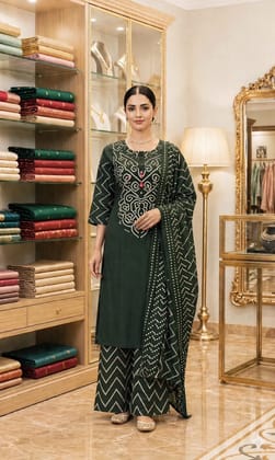 New Premium Designer Kurti,Plazzo With Dupatta 3piece Set
