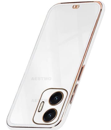 AESTMO - White Silicon Plain Cases Compatible For Vivo T1 Pro 5G ( Pack of 1 )