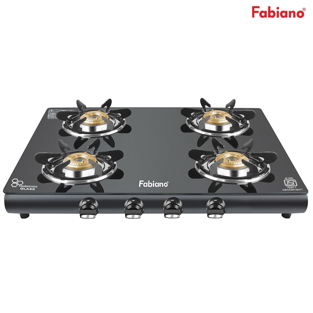 Fabiano 4 Burner Majestic Gas Stove - Black