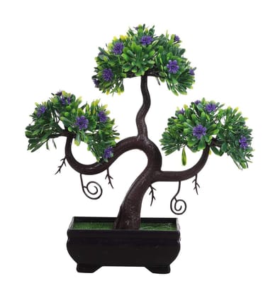 Foliyaj Polyester & Polyester Blend Artificial Plant with Pot (23 cm x 10 cm x 23 cm, FYJ-PT-B-SSHPGRNLEVSMPURFLW)