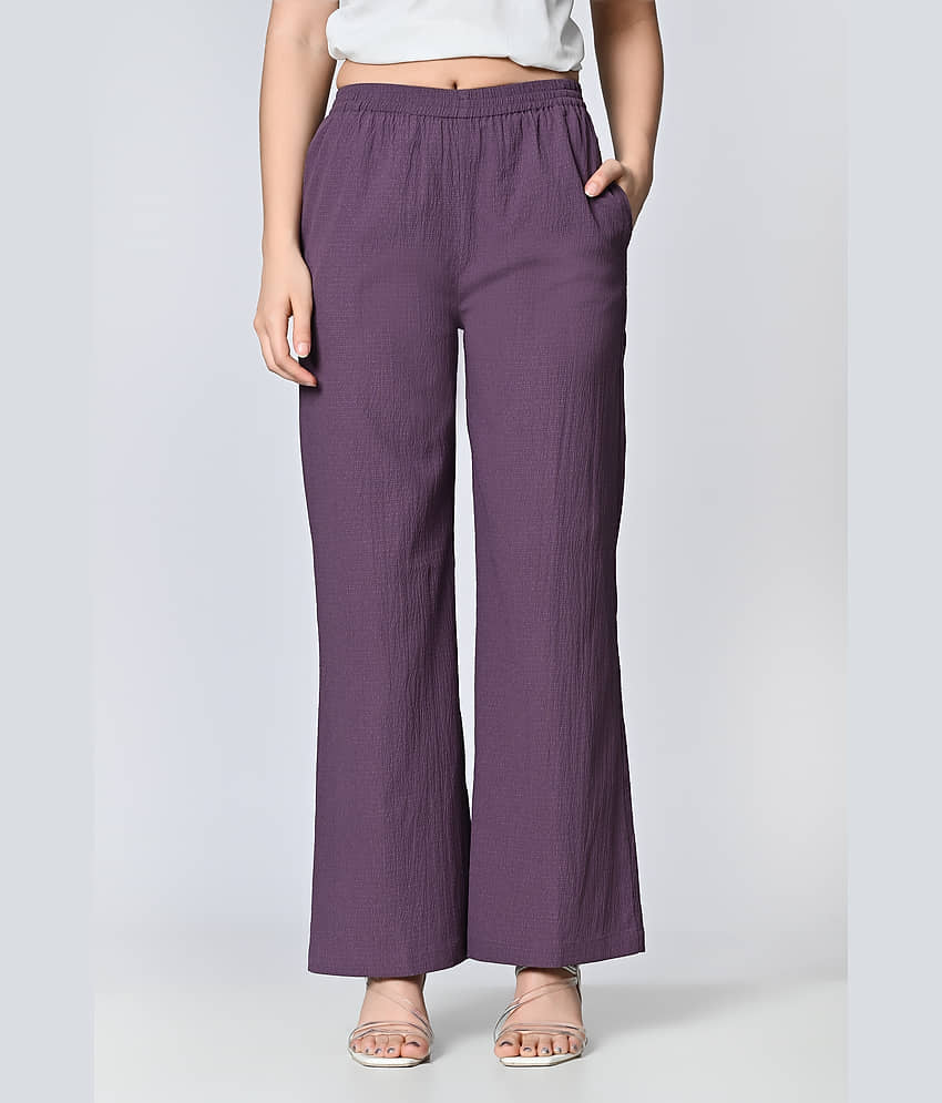 ALL WAYS YOU purple Polyester Straight Women's Palazzos ( Pack of 1 )