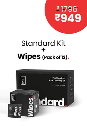 Standard Shoe Cleaning Kit + Wipes (Pack of 12)