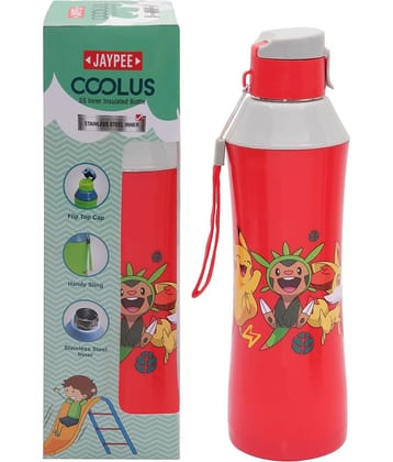 Jaypee Red Stainless Steel School Water Bottle 650 mL ( Set of 1 )