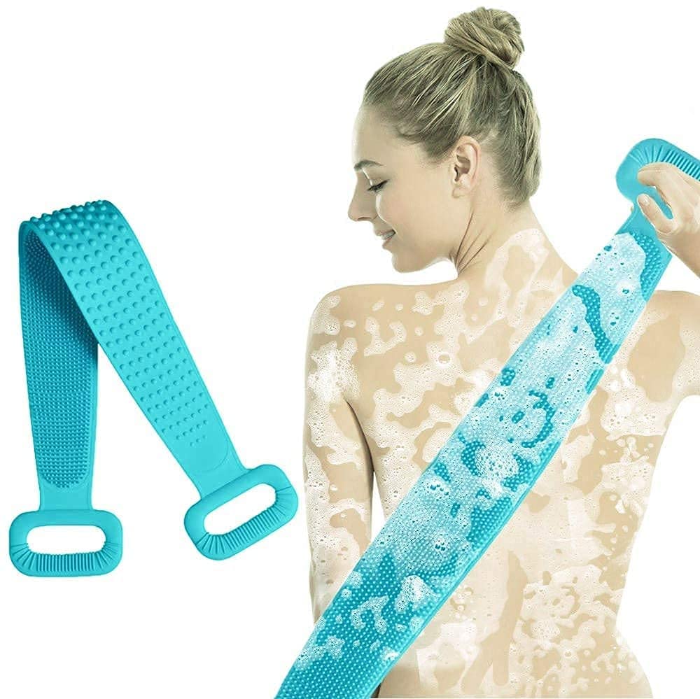 Elecsera Silicone Body Back Scrubber Bath Brush Washer | Scrubber Loofah For Bathing | Double Side Bathing Brush for Skin Deep Cleaning Massage | Easy to Clean | For Men & Women - Body Care - Loofah and Other Tools | Buy online on ZillyBuy