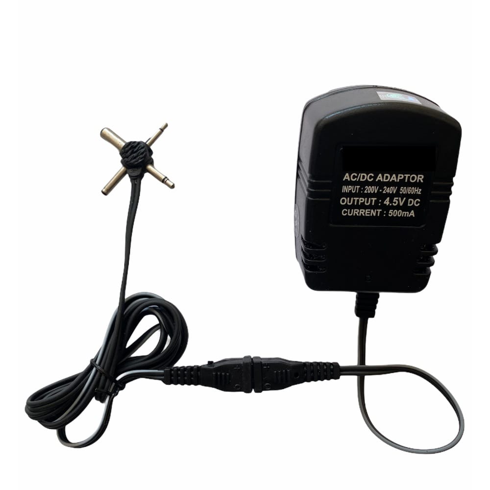 4.5V 500mA Power Adapter, Power Supply AC Input 200 240 V and Output 4.5V 500mA for Set Top Box-DTH Box, CCTV System, Router, Other Electronics and IT Gadgets with 4 Pin (Black)