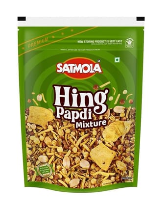 Satmola Hing Papdi Mixture | Premium Namkeen | Crunchy & Spicy Snack | 100% Veg | Family Pack 380gm