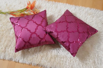 Kyrah Sequence Geometry Cushion Cover (Set Of Two)-16 x 16 in / Pink / Pink