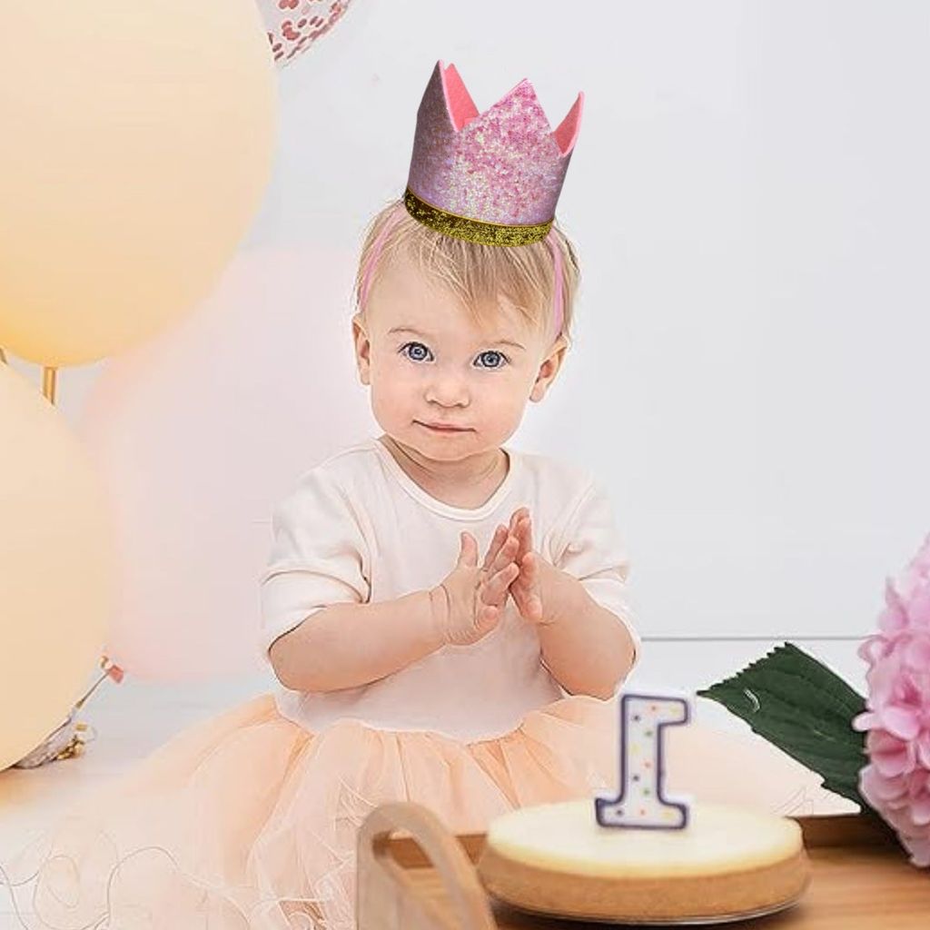 Kids Crown Pink Cap w/Pull Elastic & Customizable