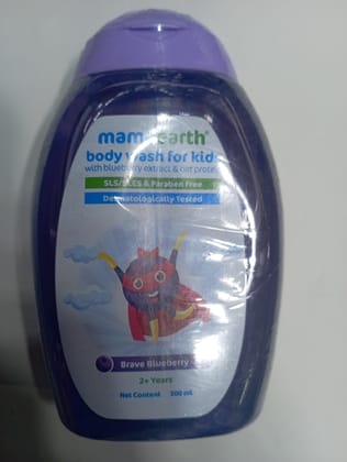 Mamaearth bady wash for kids with blueberry extract & pata protein  brave blueberry 2+years 300ml