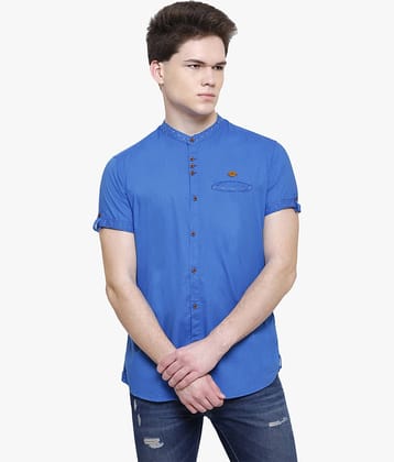 Kuons Avenue - Blue Linen Slim Fit Men's Casual Shirt ( Pack of 1 )