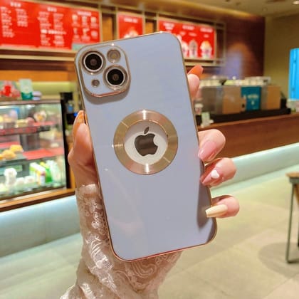 iPhone 12 Series Electroplating Case Side Crome with camera glass-iPhone 12 / Sierra Blue