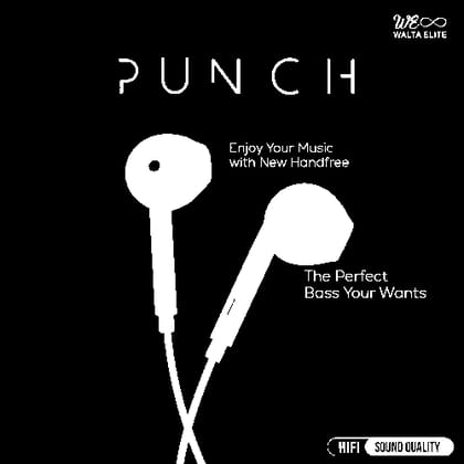 Walta Elite Punch Wired handfree 3.5 jack, Durable and Tangle-Free Cable- White