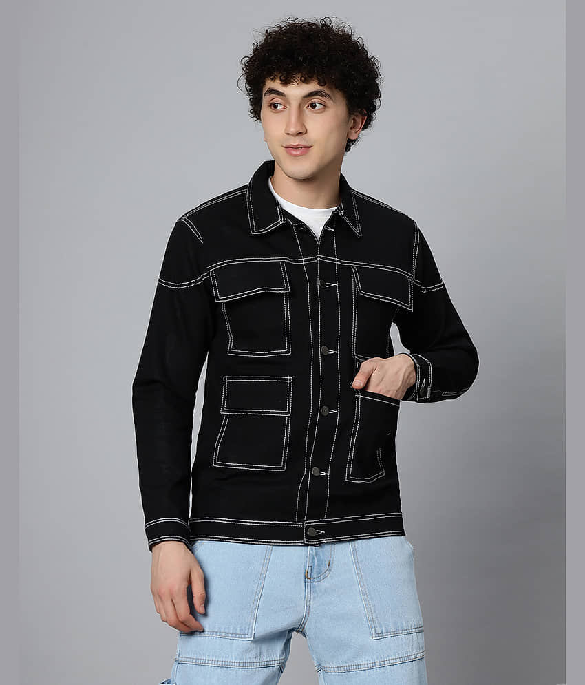 ARBIA FUNKI Denim Men's Denim Jacket - Black ( Pack of 1 )