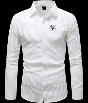 IQVLI Cotton Blend Regular Fit Self Design Full Sleeves Men's Casual Shirt - White ( Pack of 1 )