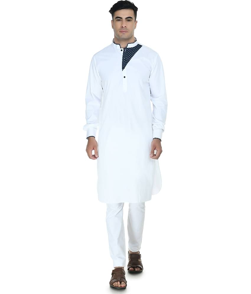 DESIGN TREND White Cotton Kurta Single