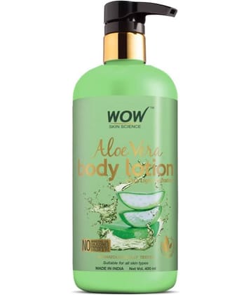 WOW Skin Science Aloe Vera Body Lotion - Ultra Light Hydration - No Mineral Oil, Parabens, Silicones, Color & PG - 400mL