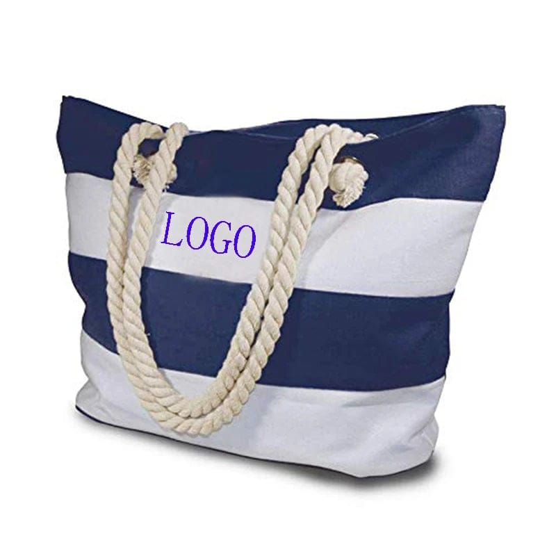 Ladies Large Shoulder Bag Totes Casual Shopping Bags Fashion Color Stripes Printing Handbags Women Beach Canvas Bag