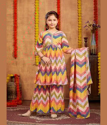 Aarika Girls Silk Kurta and Sharara Set ( Pack of 1 , Yellow )