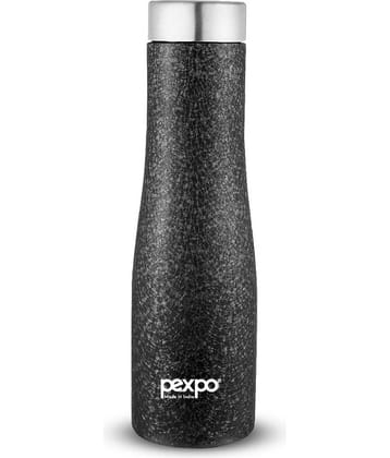 PEXPO 1000 ml Stainless Steel Fridge Water Bottle (Set of 1, Black, Monaco)