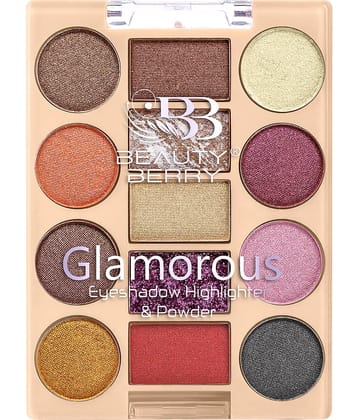 Beauty Berry Glamorous Eyeshadow Hilighter & Powder Palette - Pack of 1
