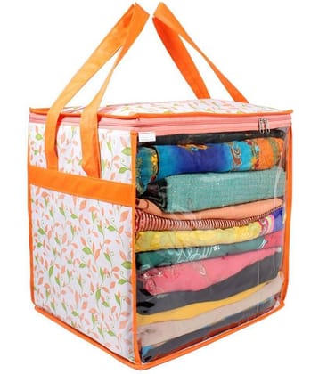 PrettyKrafts XL Saree Cover/sari organizer with handles and transparent front (15 * 12 * 15 In) 301021