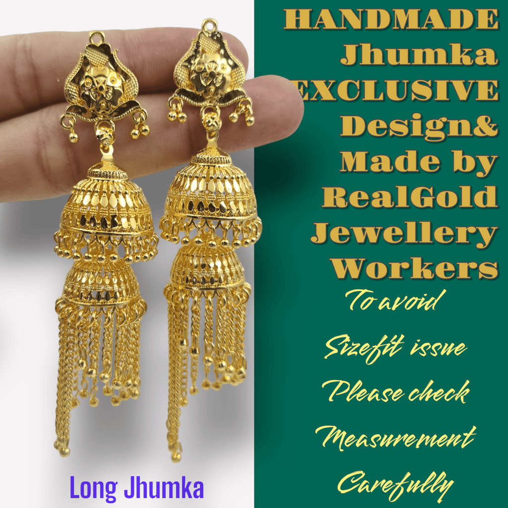Opulent Gold-Plated Double Curtain Jhumka Earrings – Traditional Indian Bridal Jewelry for Special Occasions