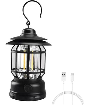 Gatih Camping Lantern, Rechargeable Portable Battery Operated Retro Camping Lamp, Waterproof Hanging Lamp for Outdoor Hiking Garden Camping and Emergency