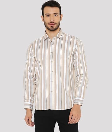 Maharaja - Brown Cotton Blend Slim Fit Men's Formal Shirt ( Pack of 1 )