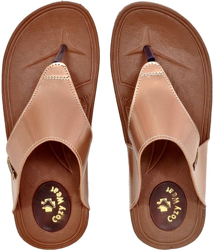 Cozy Wear - Rose Gold Women's Thong Flip Flop