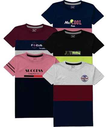 MIST N FOGG Pack of 5 Boys Cotton Blend T-Shirt ( Multi )