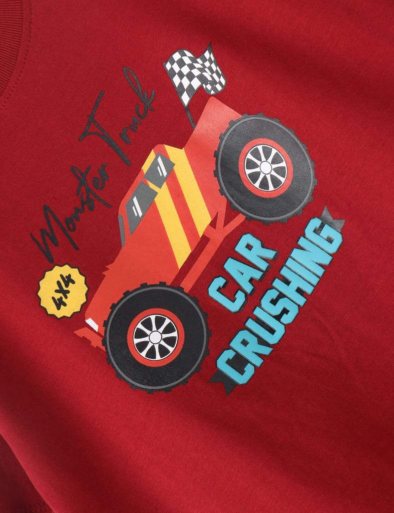 Modern Kids Boys T shirt Cotton Winery Red "Monster Truck" Boys' T-Shirt 2025 at ShopCircuit | O