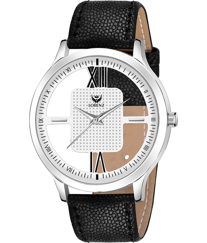 Lorenz Black Leather Analog Men's Watch