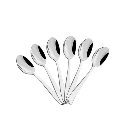 Decent Dazzle Stainless Steel Tea Spoon | Silver | Set of 6 Pcs