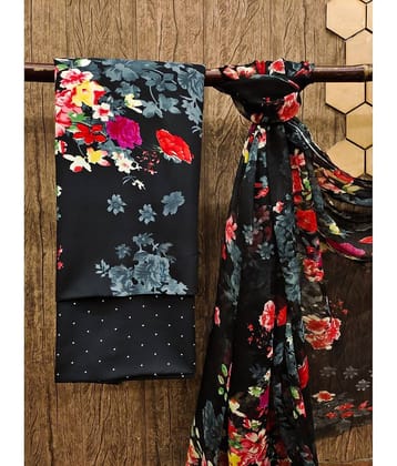 Anand Unstitched Crepe Printed Dress Material - Black ( Pack of 1 )