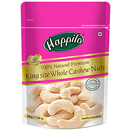 Happilo Premium King Size Whole Cashews, 200 g