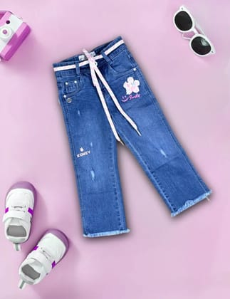 Girls Straight Fit Jeans [GJ-899] (3-8Years)-3-4Y (Size - 22) / Blue / Denim